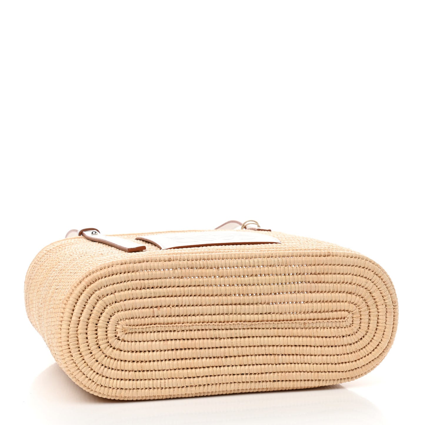 Raffia Square Basket Tote Bag Natural White