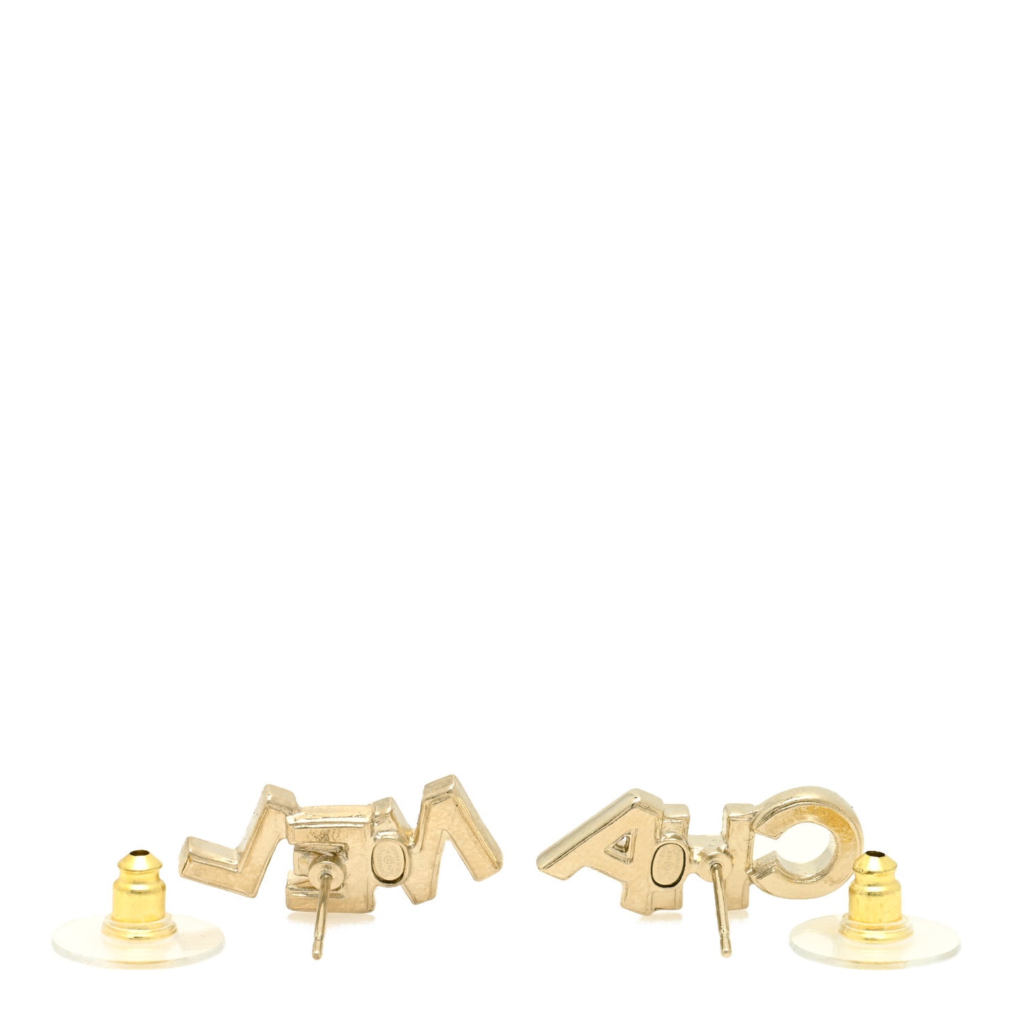 Crystal Pearl Signature Stud Earrings Gold
