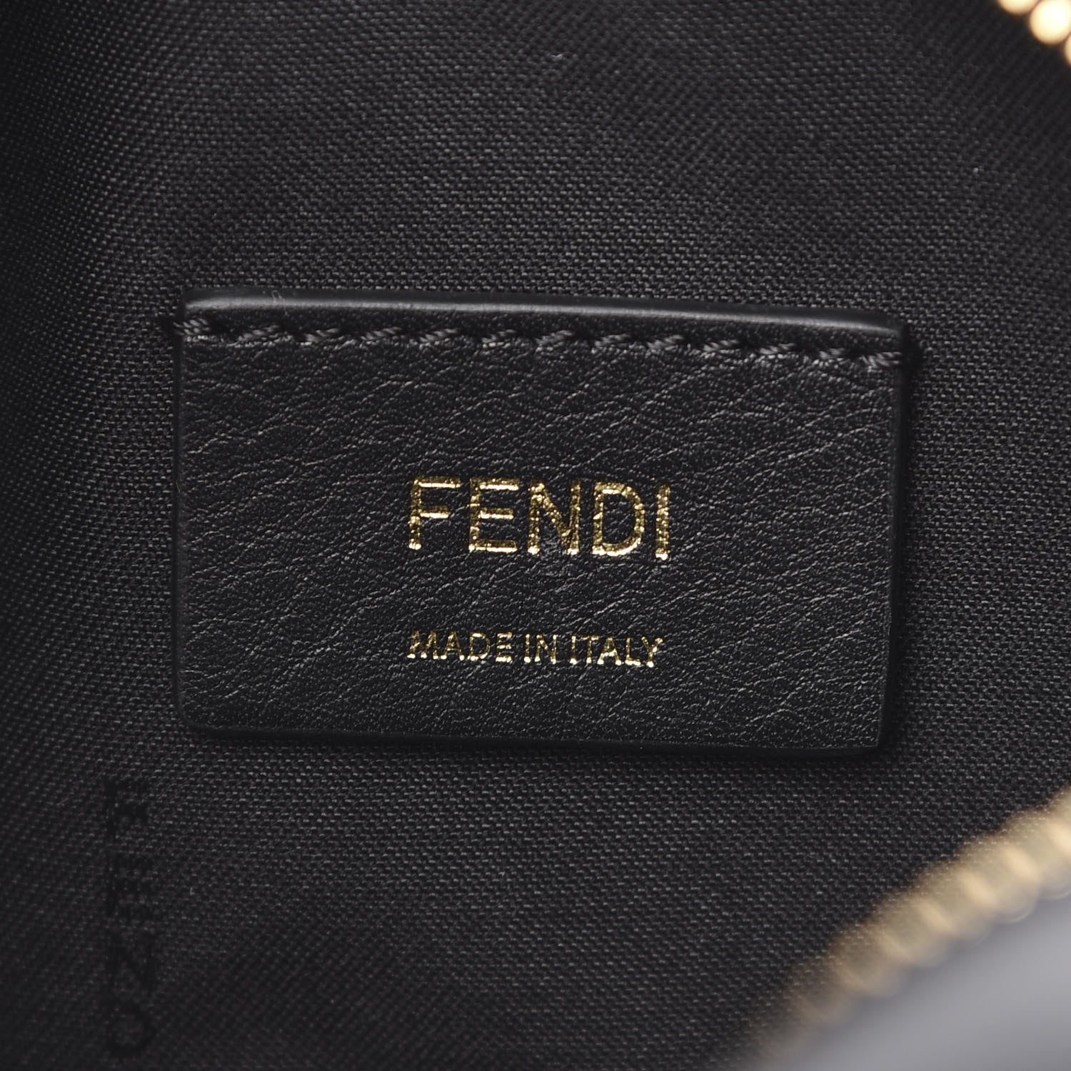 Fendi Vitello Century Bi-Color FF 1974 Embossed Mini Camera Case Maya Black 5 of 9