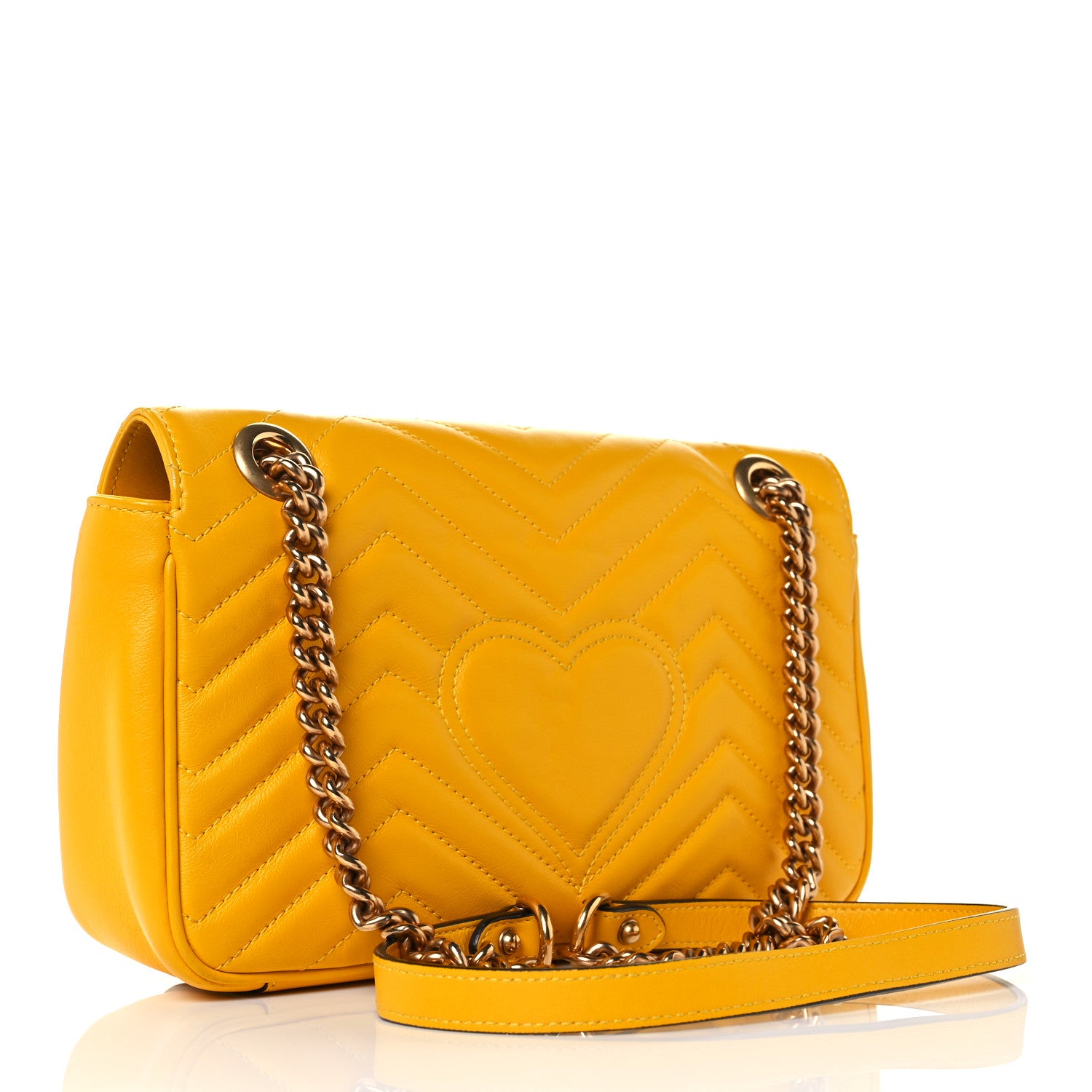 Gucci Calfskin Matelasse Small GG Marmont Shoulder Bag Stone Topaz 3 of 11