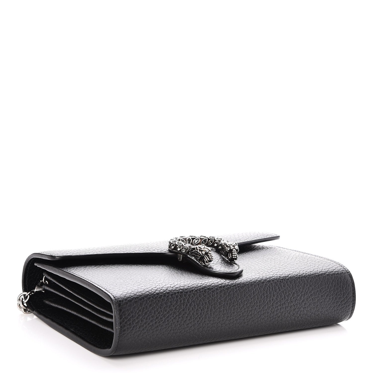 Gucci Calfskin Mini Dionysus Chain Wallet Black 4 of 9