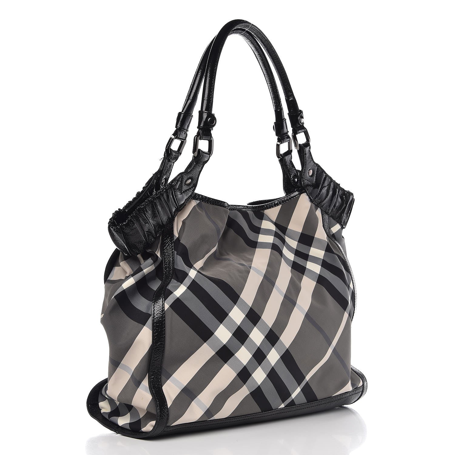 Burberry Nylon Beat Check Tote Black 3 of 8