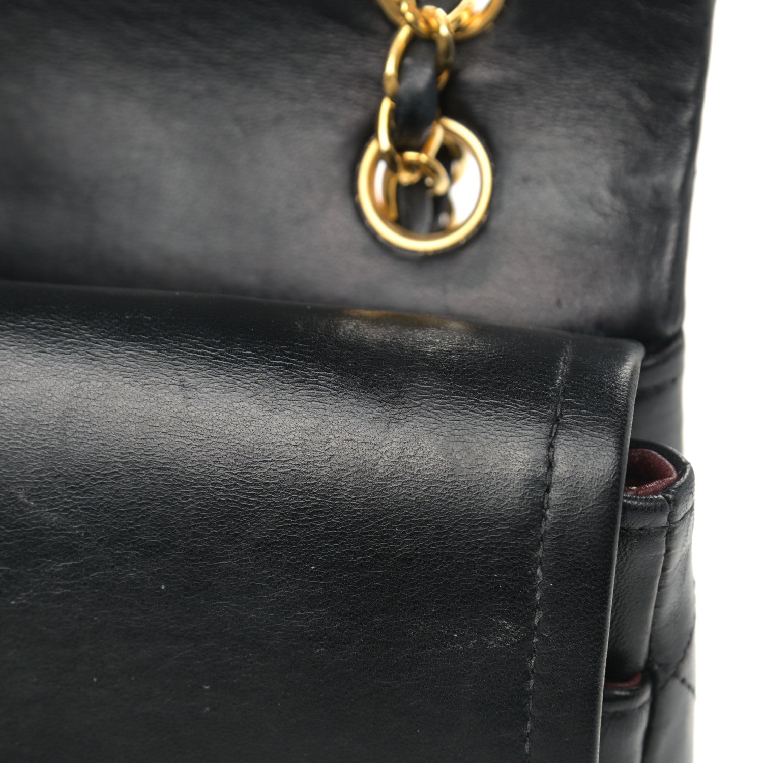 Chanel Lambskin Quilted Medium Double Flap Black 13 of 15