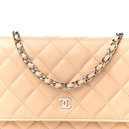 Chanel Caviar Quilted Wallet On Chain WOC Beige 8 of 11