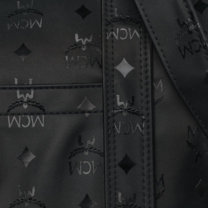 MCM Monogram Coated Canvas Tote Bag Black 7 of 15