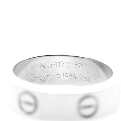 Cartier 18K White Gold 5.5mm LOVE Ring 52 6 4 of 6