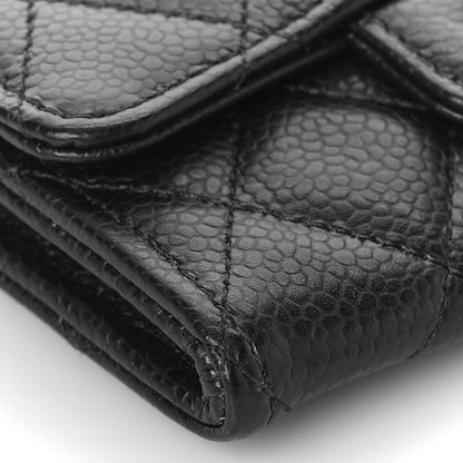 Chanel Caviar Quilted Flap Card Holder Wallet Black 9 of 11