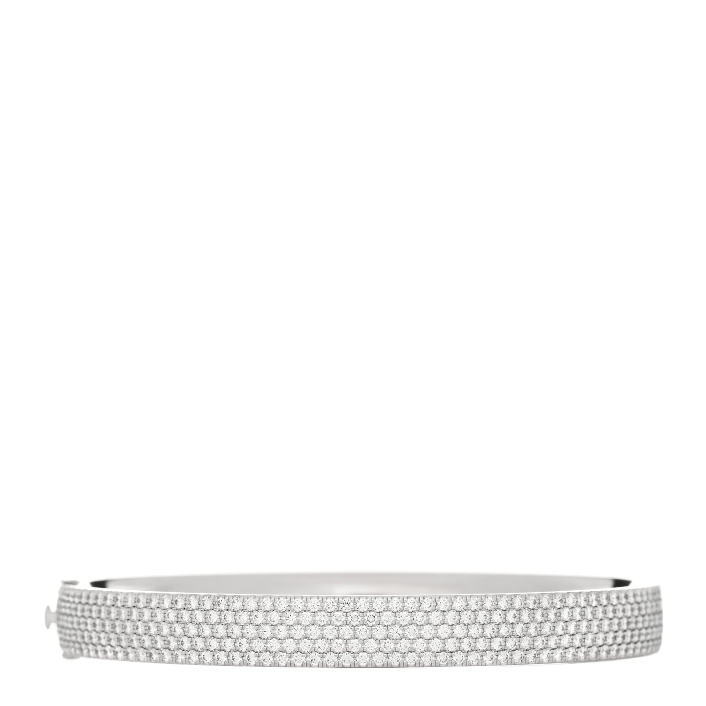 18K White Gold Diamond Metro Five-row Hinged Bangle Bracelet