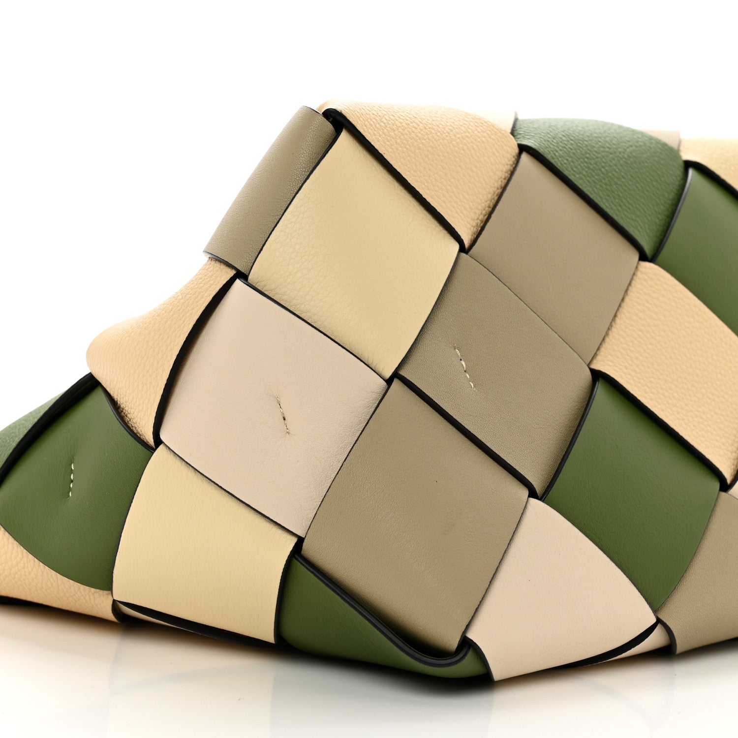 Loewe Calfskin Woven Small The Surplus Collection Basket Bag Avocado Ivory 8 of 9