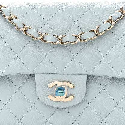 Chanel Caviar Quilted Small Double Flap Light Blue 8 of 11