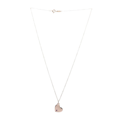 Tiffany 18K Rose Gold Pink Sapphire Heart Tag Pendant Necklace 4 of 7