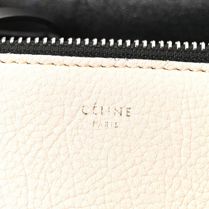 Celine Textured Calfskin Small Bi-Color Edge Shoulder Bag Black Cream 6 of 10