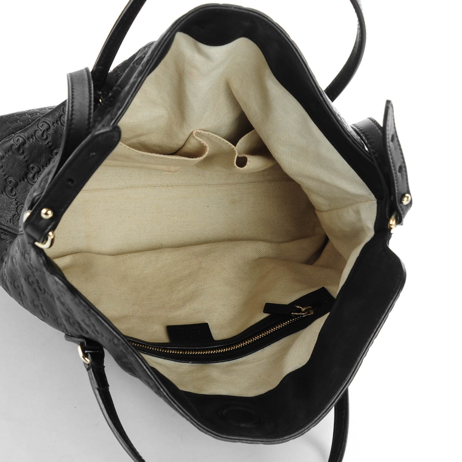Gucci Guccissima Medium Bree Foldover Tote Black 5 of 7