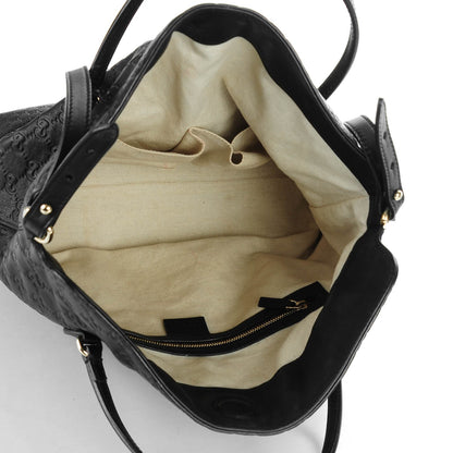 Gucci Guccissima Medium Bree Foldover Tote Black 5 of 7