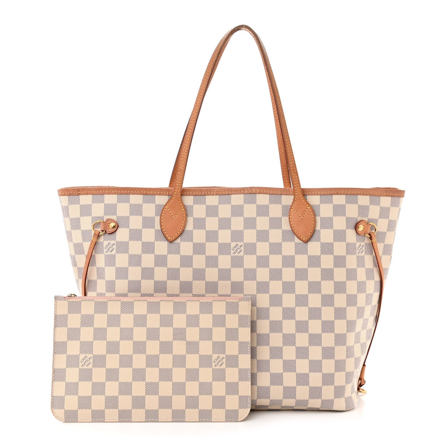 Damier Azur Neo Neverfull MM Rose Ballerine