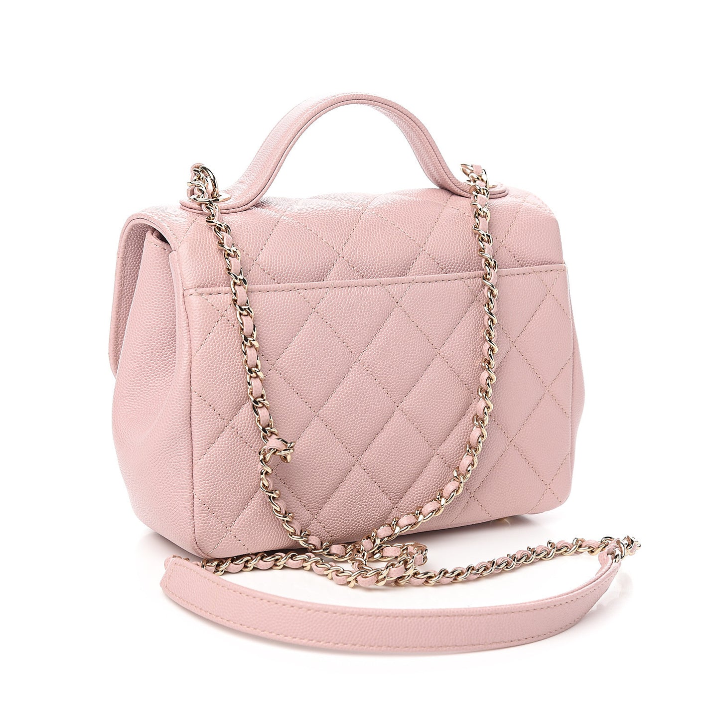 Caviar Quilted Small Business Affinity Flap Light Pink