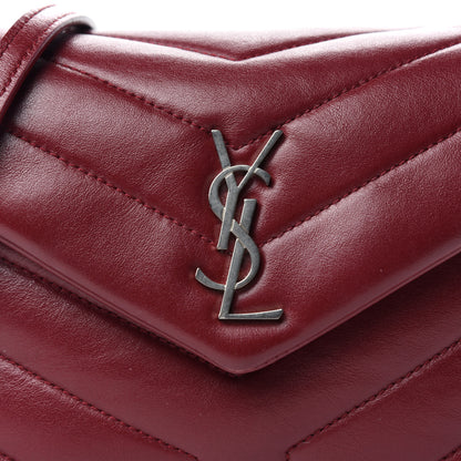 Saint Laurent Calfskin Y Quilted Monogram Toy Loulou Monogram Crossbody Bag Rouge 10 of 10