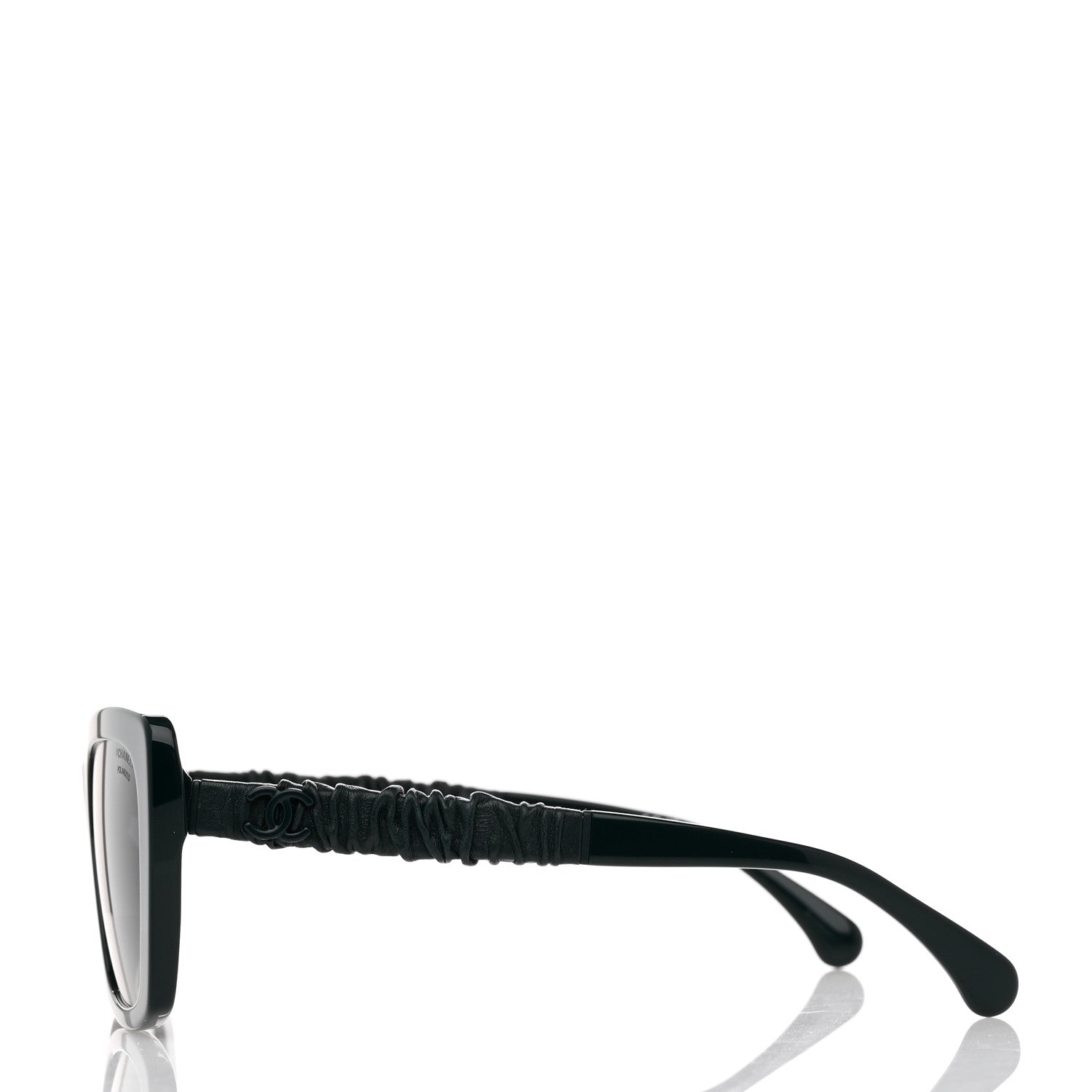 Chanel Acetate Calfskin Polarized Square Sunglasses 5476-Q-A Black 3 of 8