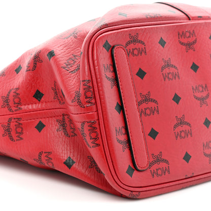 MCM Visetos Medium Liz Reversible Shopper Tote Ruby Red 14 of 31