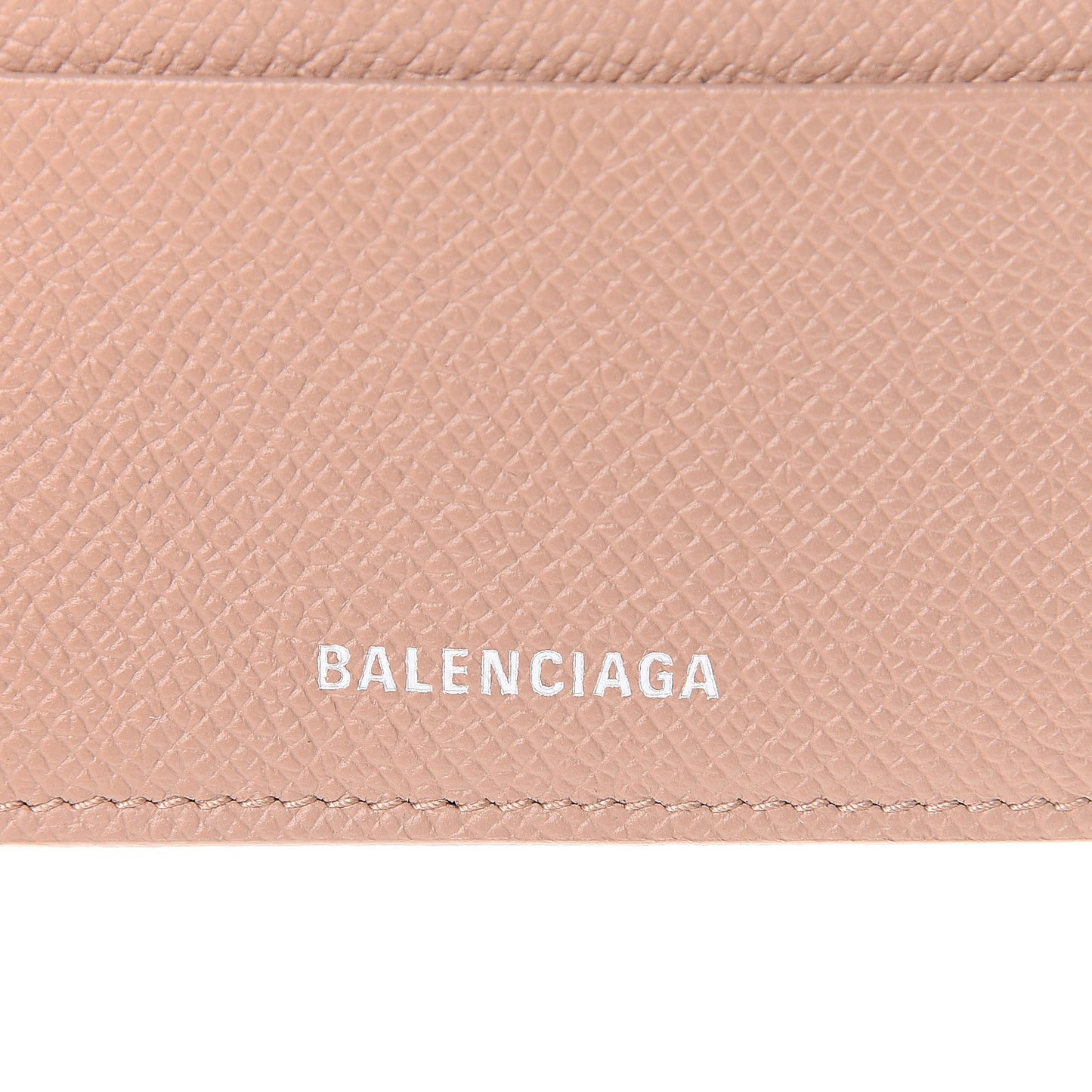 Signature Grained Calfskin Logo Ville Multi Card Holder Beige