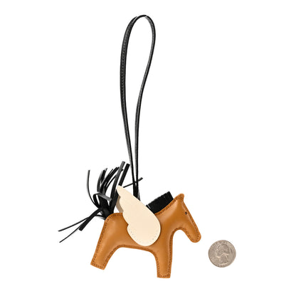 Hermes Milo Lambskin Grigri Rodeo Pegase Horse Bag Charm PM Sesame Black Nata 2 of 5