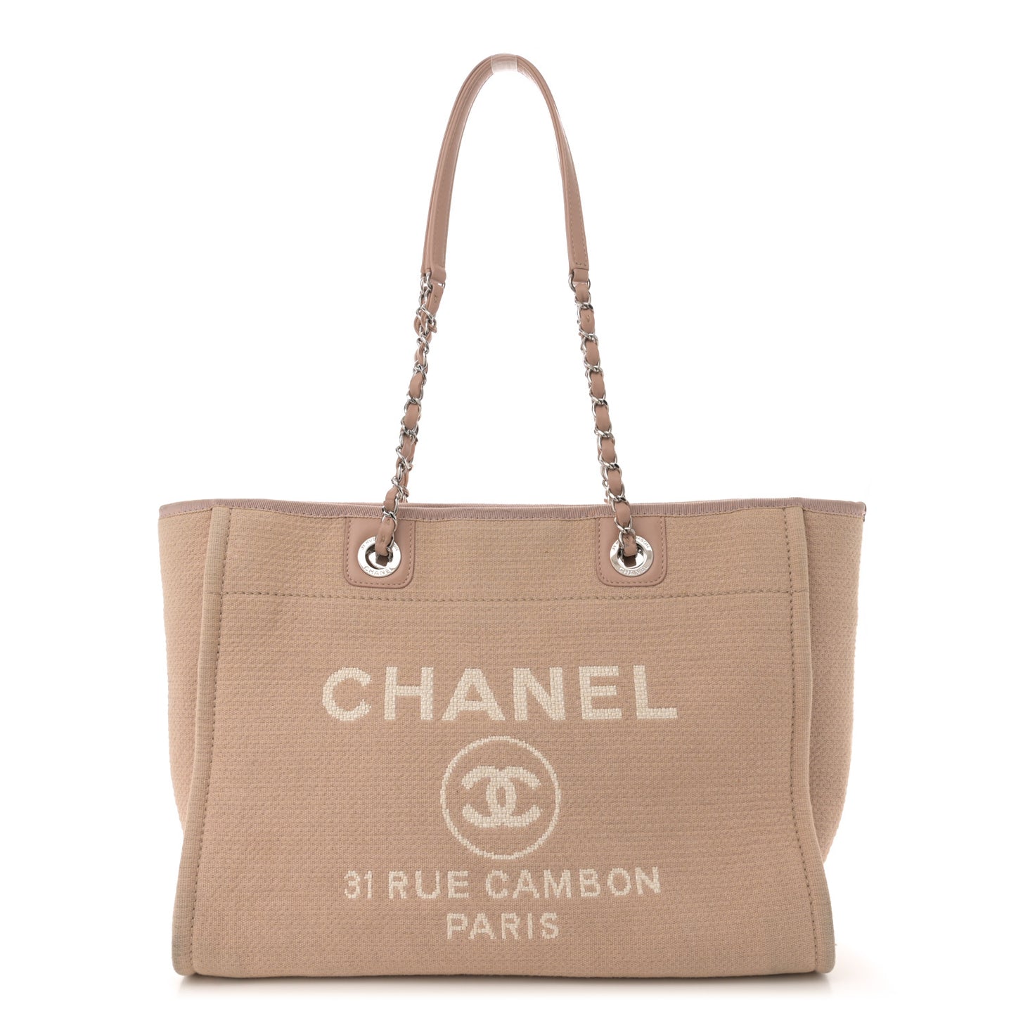 Mixed Fibers Small Deauville Tote Beige