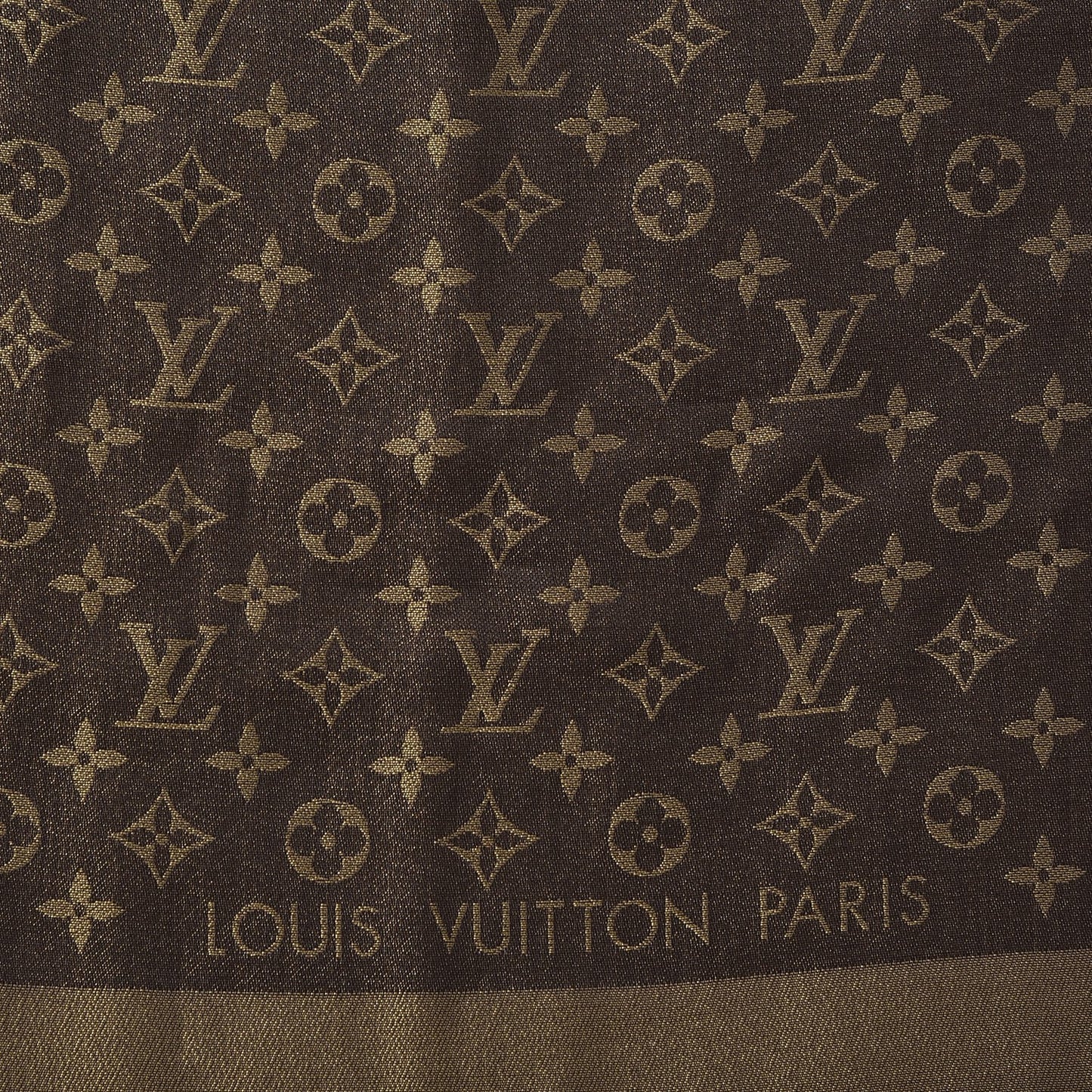 Silk Lurex Wool Monogram Shine Shawl Brown