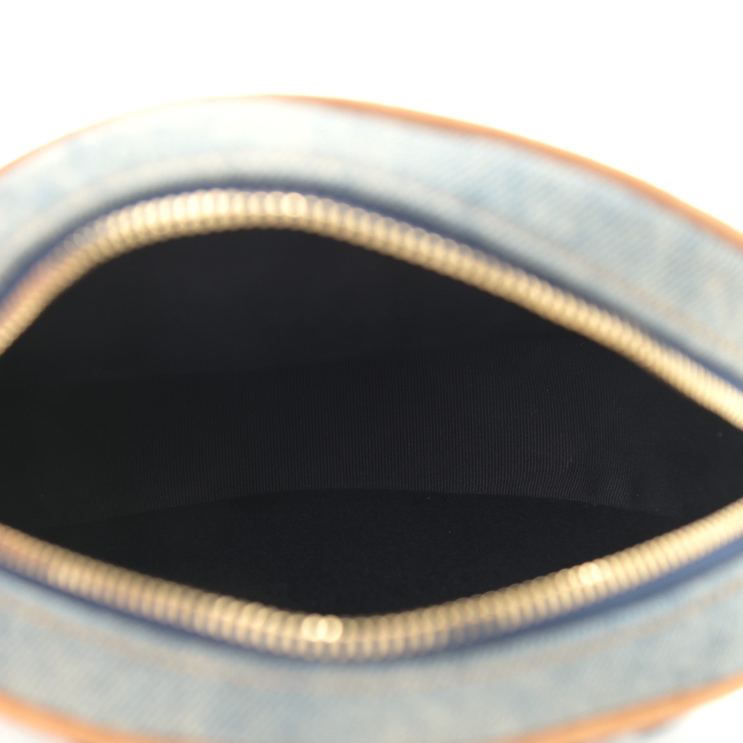 Saint Laurent Denim Quilted Monogram Round Crossbody Bag Rodeo Blue 5 of 10