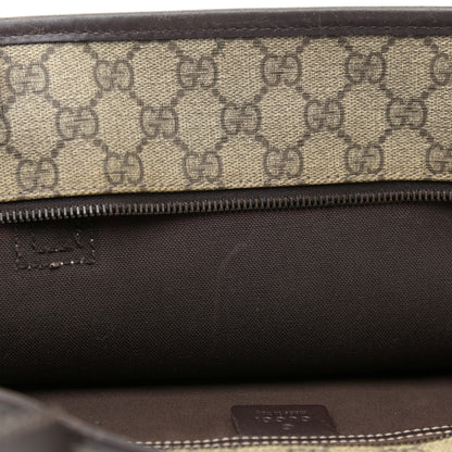 Gucci GG Supreme Monogram Large Zippered Shopping Tote Brown 10 of 19