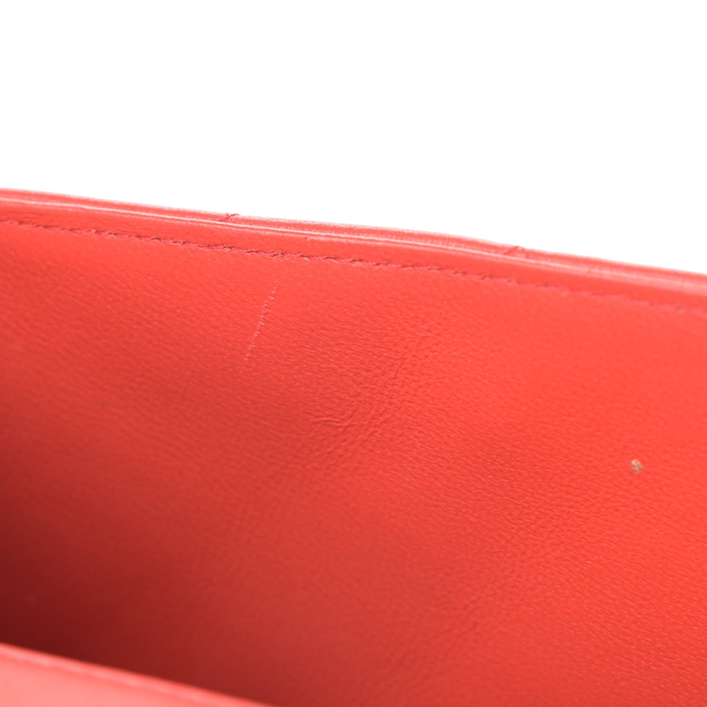 Lambskin Quilted Mini Rectangular Flap Red