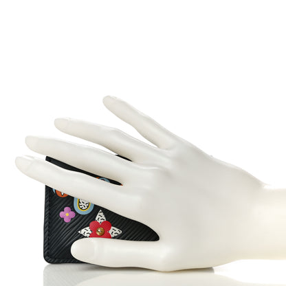 Louis Vuitton Epi Flower Remix Card Holder Black 2 of 9