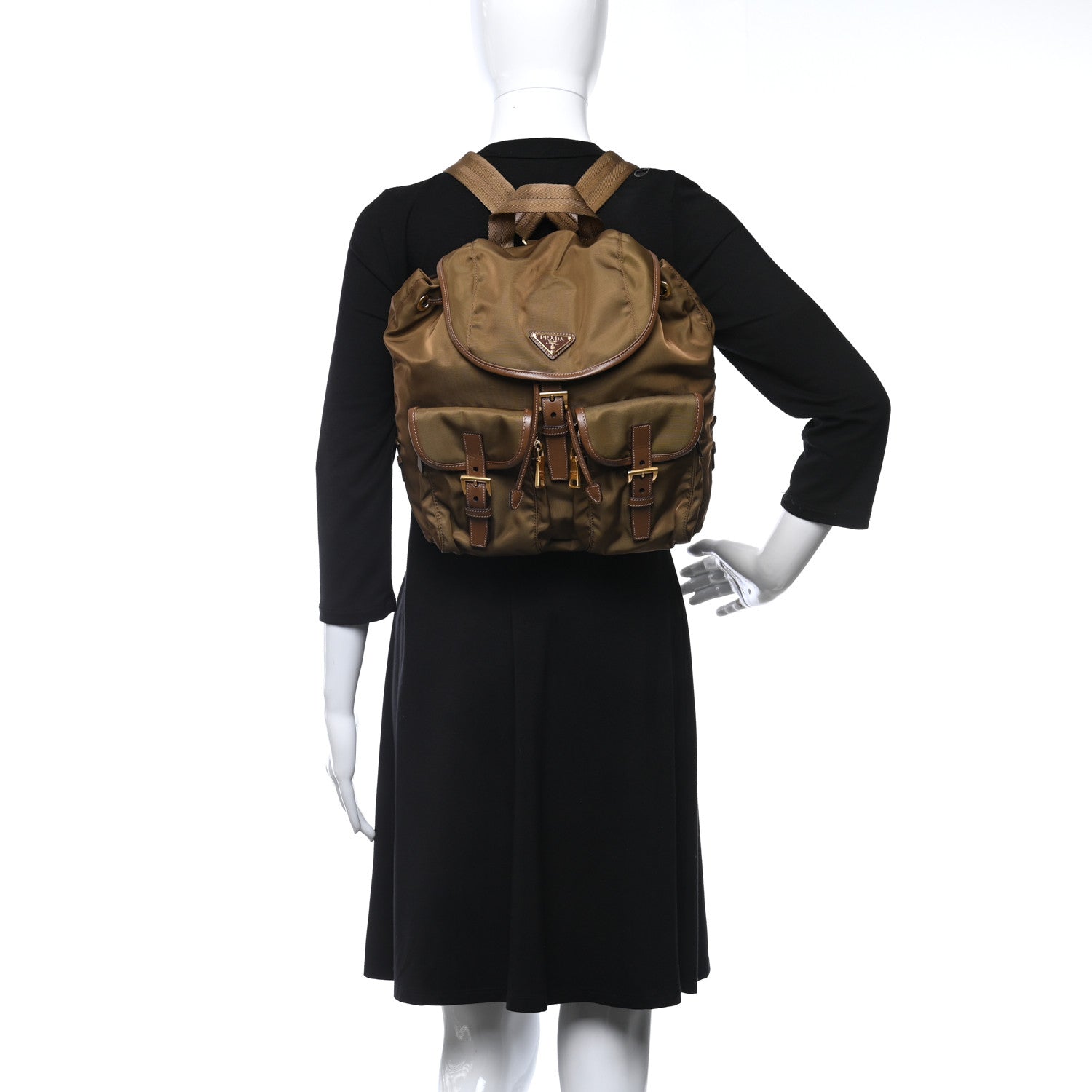 Prada Tessuto Nylon Saffiano Vela Backpack Rovere 2 of 10