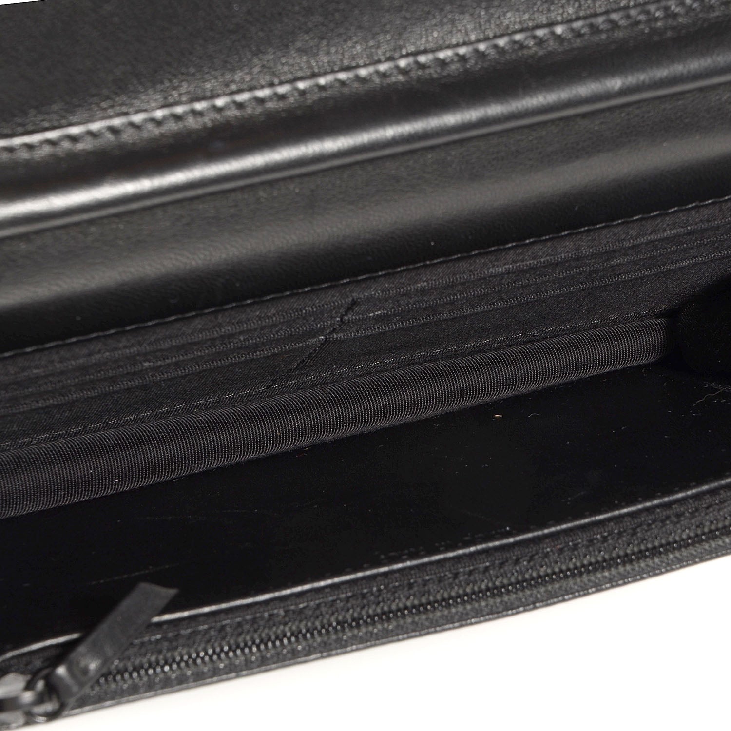 Chanel Metallic Calfskin Chevron Wallet On Chain WOC Black 5 of 9