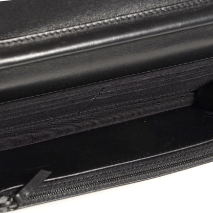 Chanel Metallic Calfskin Chevron Wallet On Chain WOC Black 5 of 9