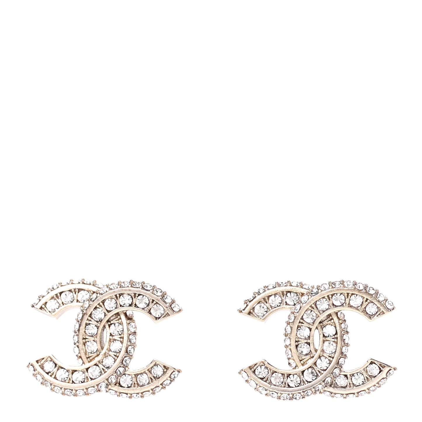 Crystal Timeless CC Earrings Light Gold