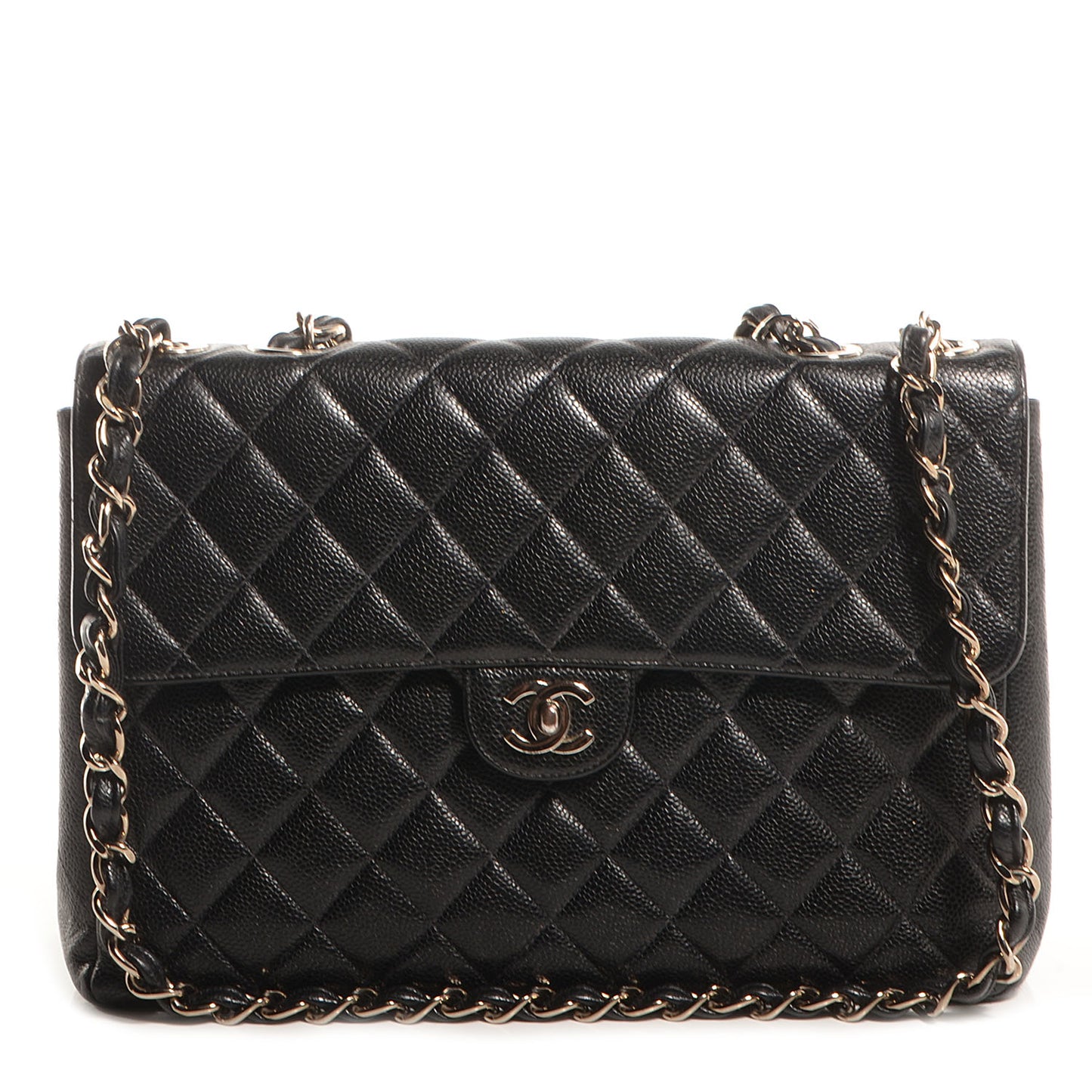 Caviar Jumbo Single Flap Black