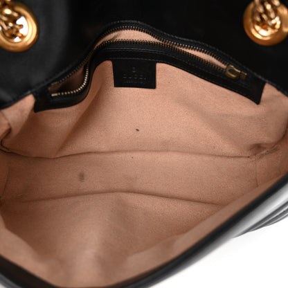 Gucci Calfskin Matelasse Small GG Marmont Shoulder Bag Black 5 of 12