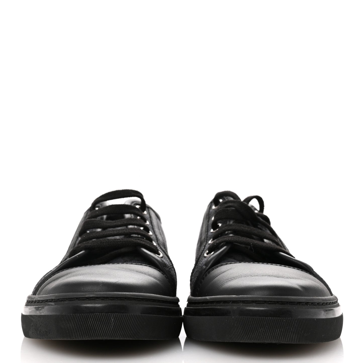 GG Monogram Calfskin Womens Low Top Sneakers 37 Piombo Black
