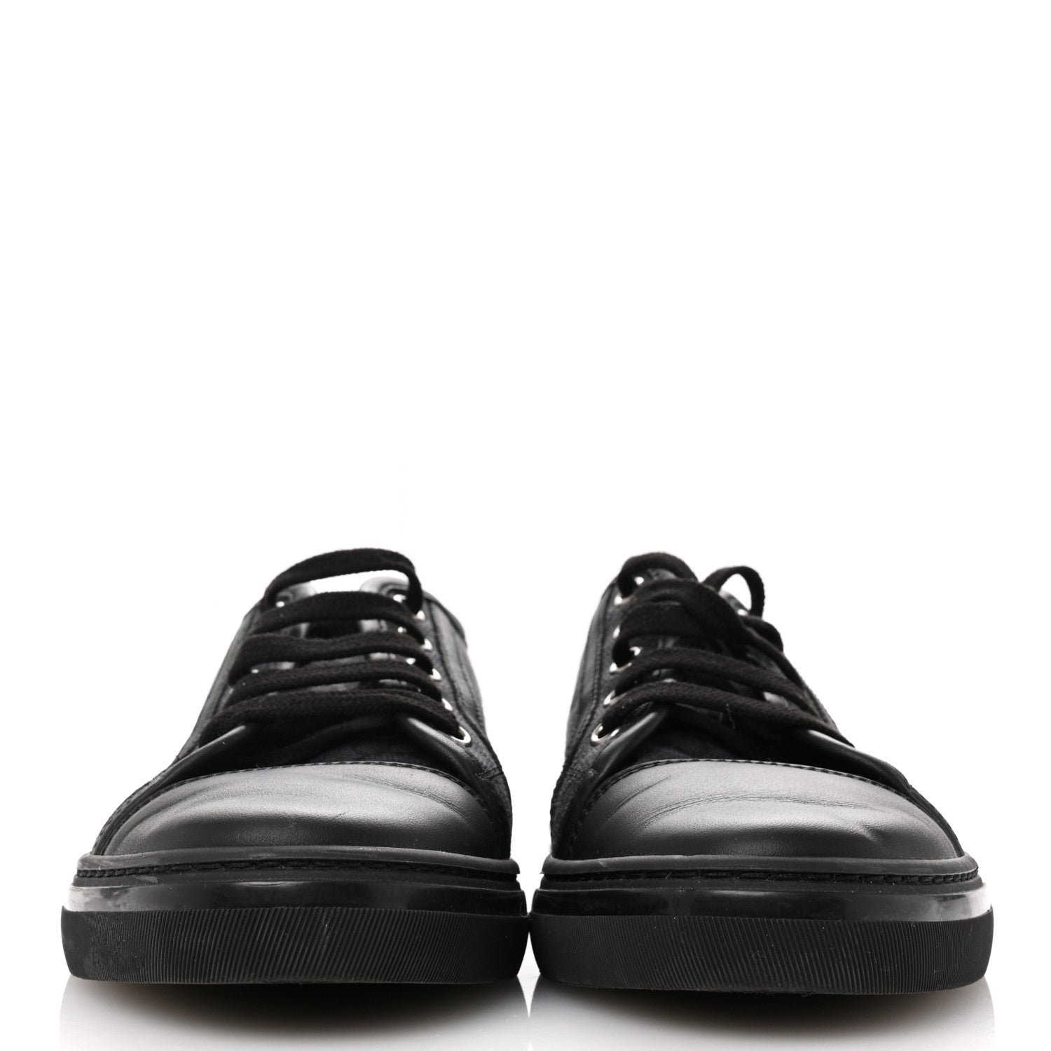 Gucci GG Monogram Calfskin Womens Low Top Sneakers 37 Piombo Black 3 of 9