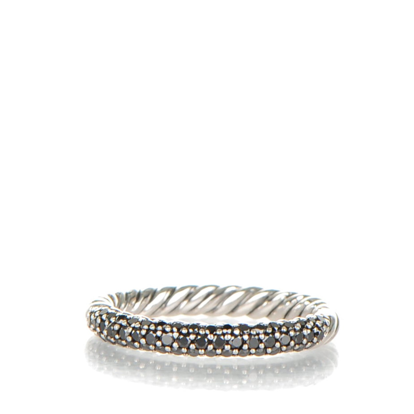 Sterling Silver Black Diamond 3mm Midnight Melange Band Ring 54 7
