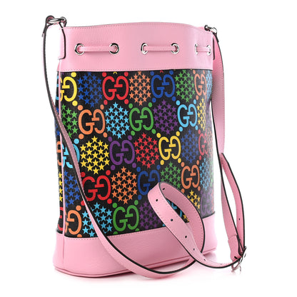 Gucci GG Supreme Monogram Psychedelic Bucket Bag Black Multicolor Sugar Pink 2 of 8