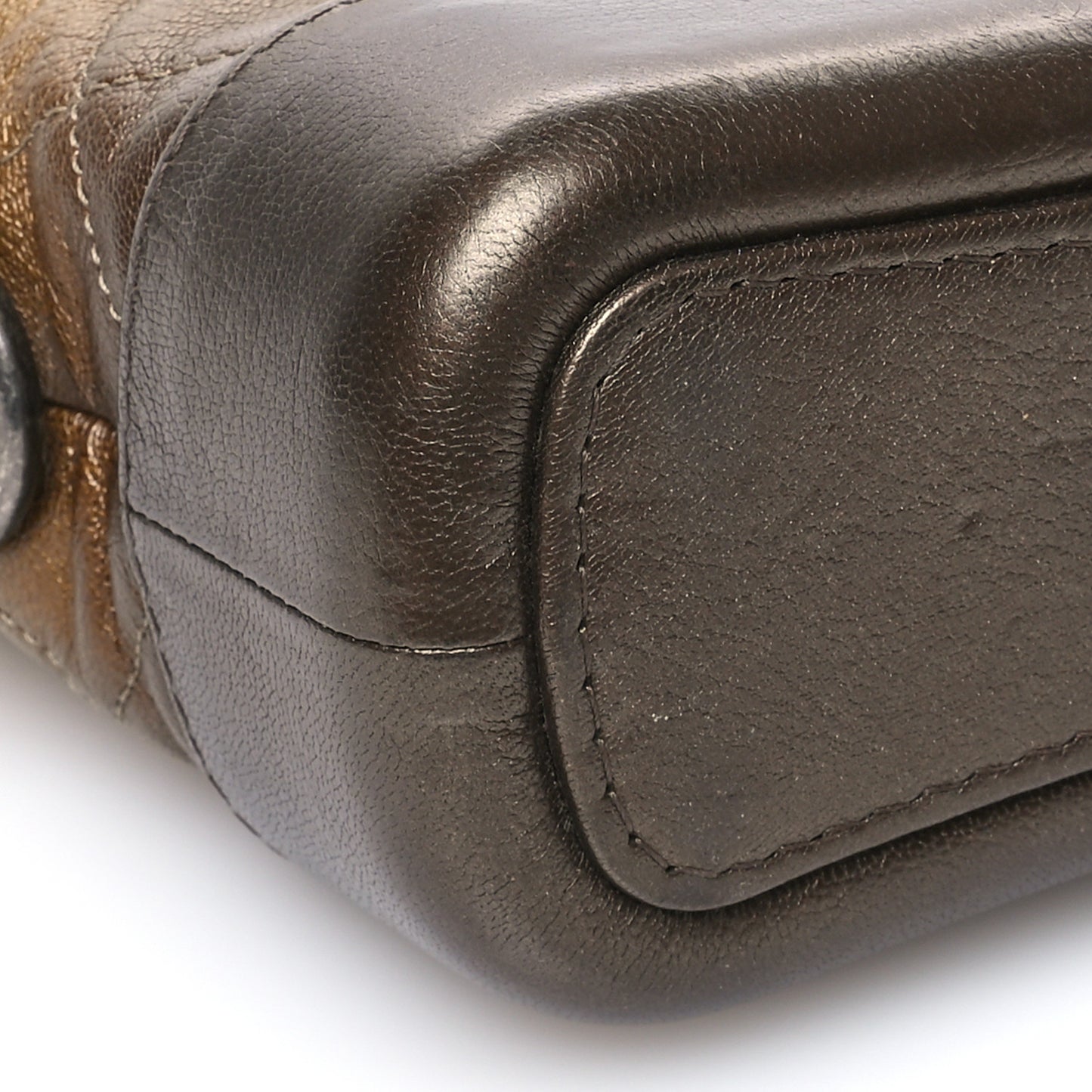 Metallic Goatskin Quilted Small Gabrielle Hobo Gold Bronze