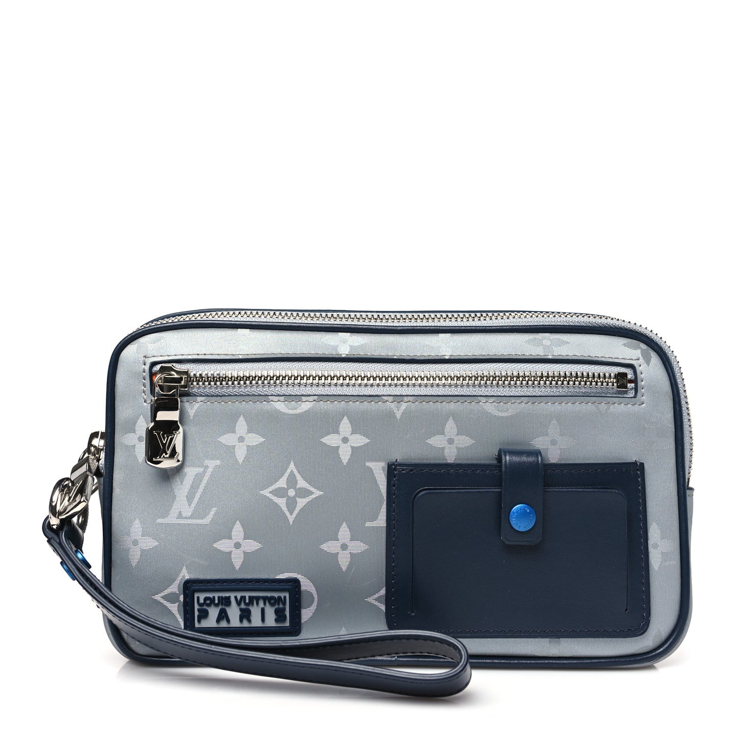 Monogram Satellite Alpha Clutch Silver