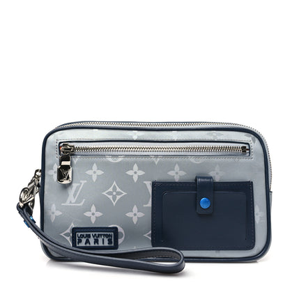 Louis Vuitton Monogram Satellite Alpha Clutch Silver 1 of 8