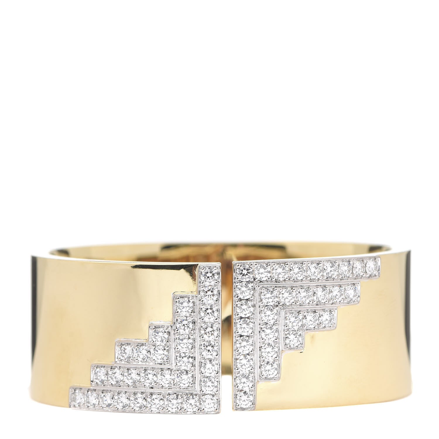 Tiffany 18K Yellow Gold Diamond Out of Retirement Wide Cuff Bracelet 1 of 5