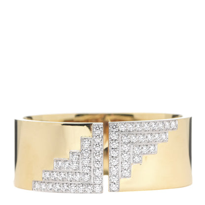 Tiffany 18K Yellow Gold Diamond Out of Retirement Wide Cuff Bracelet 1 of 5