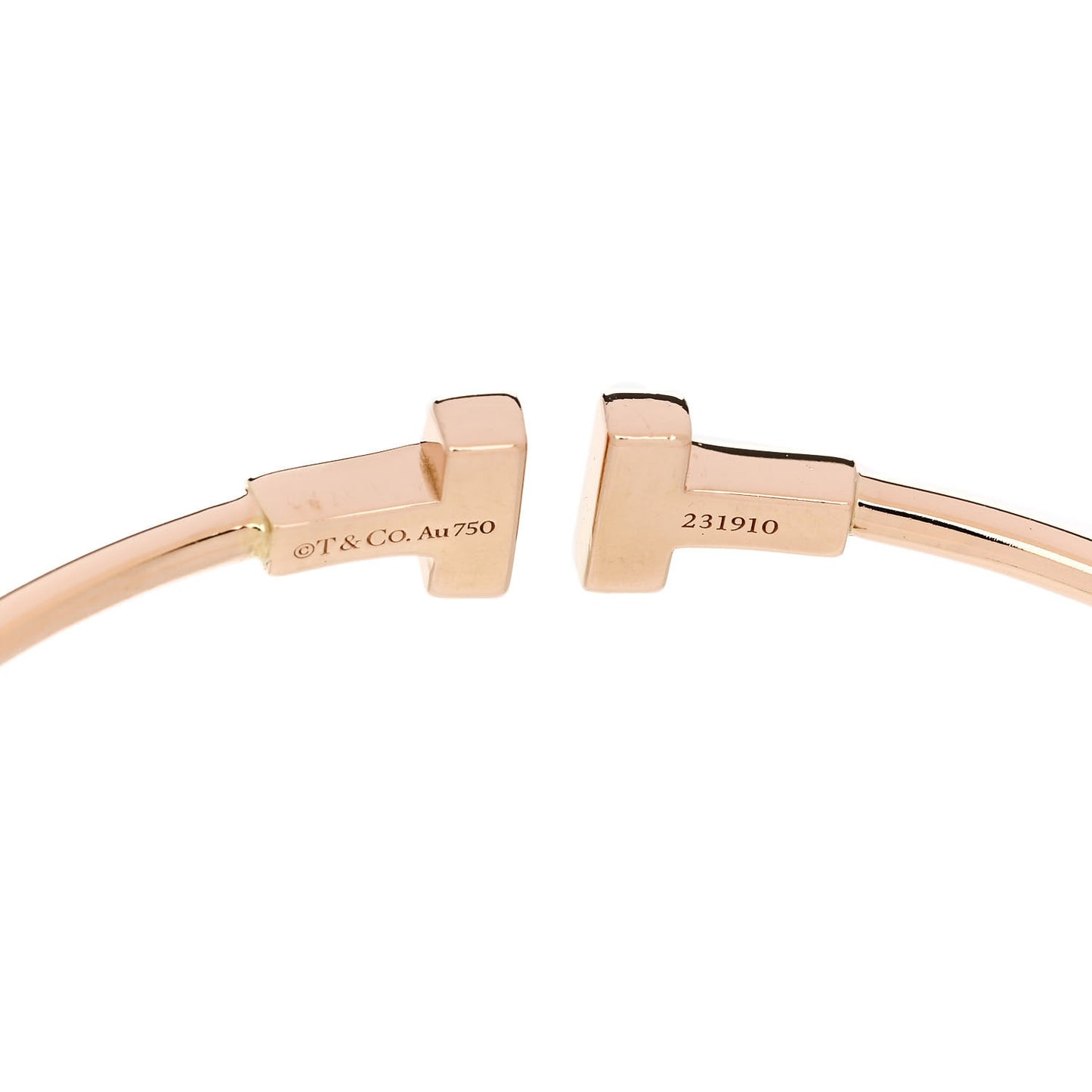 18K Rose Gold Narrow T Wire Bracelet