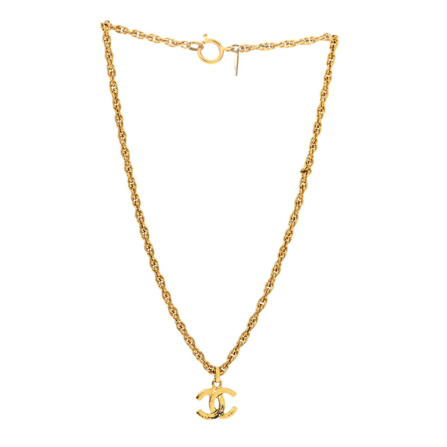 Metal CC Necklace Gold