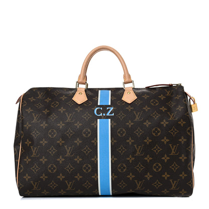 Louis Vuitton Monogram My LV Heritage Speedy 40 Blue White 1 of 25