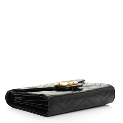Gucci Calfskin Matelasse GG Marmont Chain Wallet Black 4 of 10